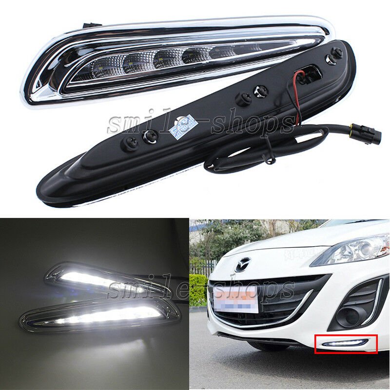 2 X LED Daytime Running Light For Mazda 3 Axela Car Fog Lamp 2010 2011 2012 2013