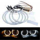 4x Dual Color Switchback Angel Eyes Halo Ring For BMW E46 3 Series Non-Projector
