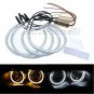 4x Dual Color Switchback Angel Eyes Halo Ring For BMW E46 3 Series Non-Projector