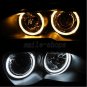 4x Dual Color Switchback Angel Eyes Halo Ring For BMW E46 3 Series Non-Projector