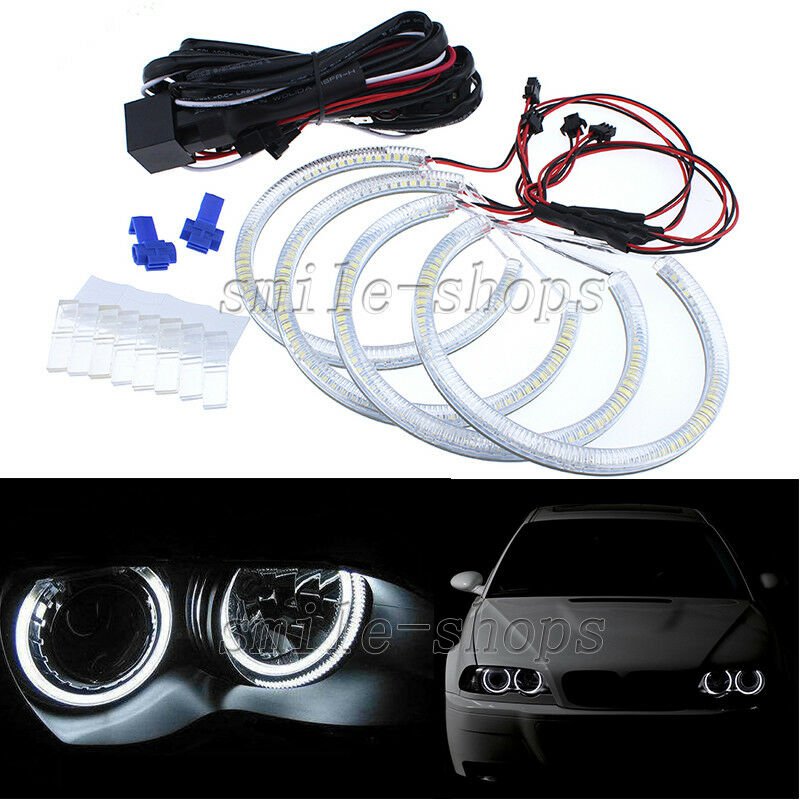 4 x White LED SMD Halo Ring Angel Eye Light For BMW 3 5 7 series E36 E38 E39 E46