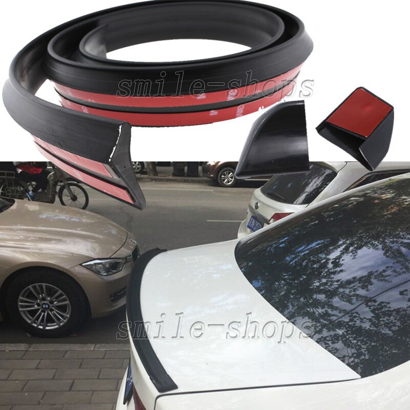 1.5M Black No Drilling Car Rear Tail Fin Empennage Truck Spoiler Wing Body Kit