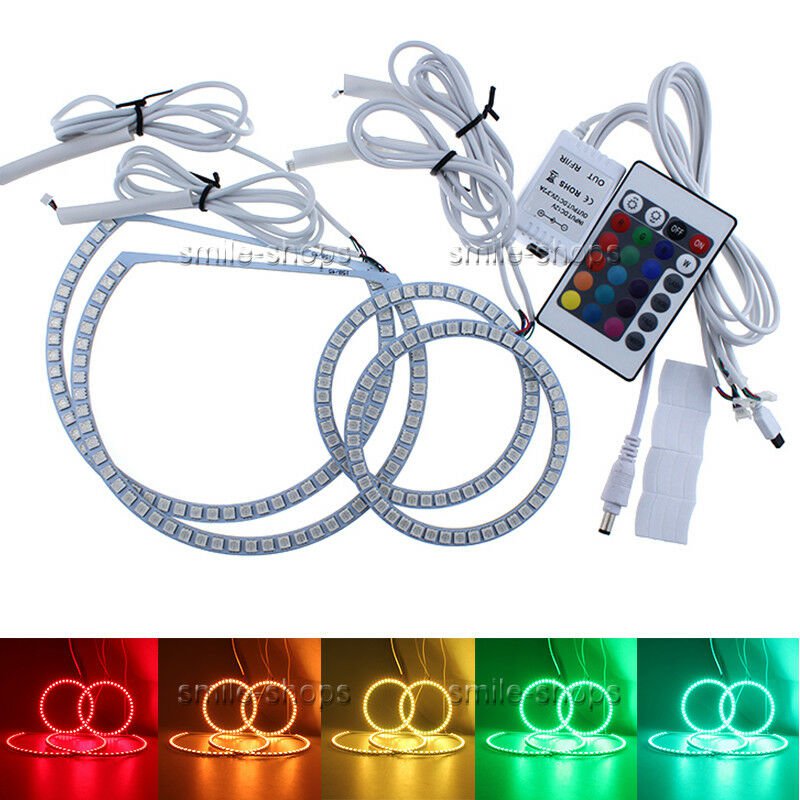 4pcs RGB Multi-Color LED Angel Eye Halo Ring Headlight Kit For 04-08 Ford F-150