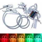 4pcs RGB Multi-Color LED Angel Eye Halo Ring Headlight Kit For 04-08 Ford F-150