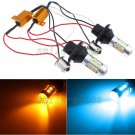 2pcs 20SMD 1156 Switchback Dual Color Ice Blue Yellow Turn Signal LED Lights Kit