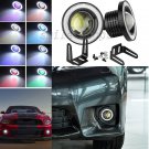 2pc 3.5" RGB Fog Light COB LED Projector Angle Eye Halo Ring With Remote Control