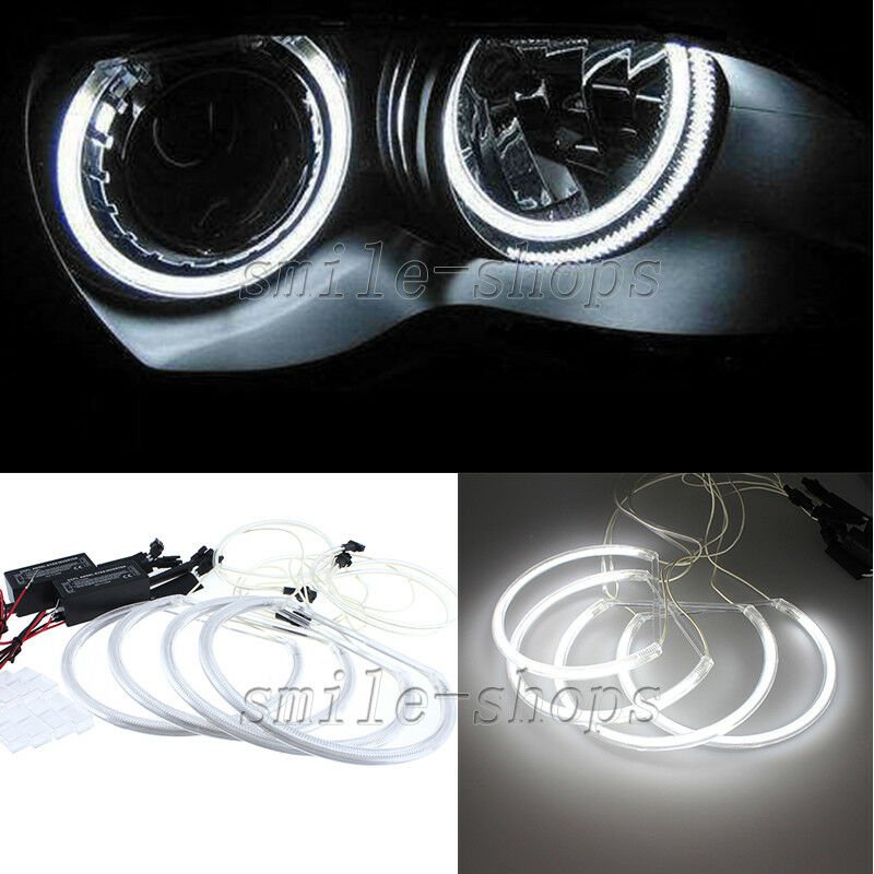 4pcs White Bright CCFL Angel Eye Halo Rings For 2001-2005 BMW E46 Sedan facelift