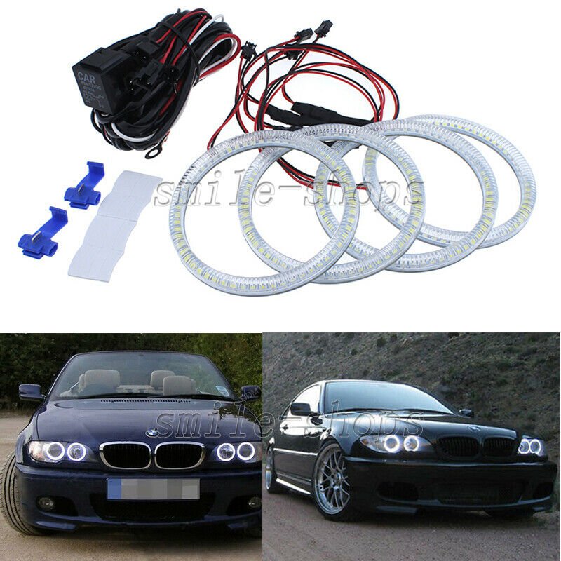 For BMW 3 Series E46 2D 325ci 330ci Coupe White LED SMD Angel Eyes Halo Rings