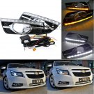 White LED Daytime Running Light DRL For Chevy Cruze 09-13 W/ Yellow Turn Signal