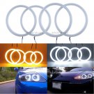 White Amber Cotton LED Angel Eyes Halo Rings Light Kit For Hyundai Tiburon 03-06