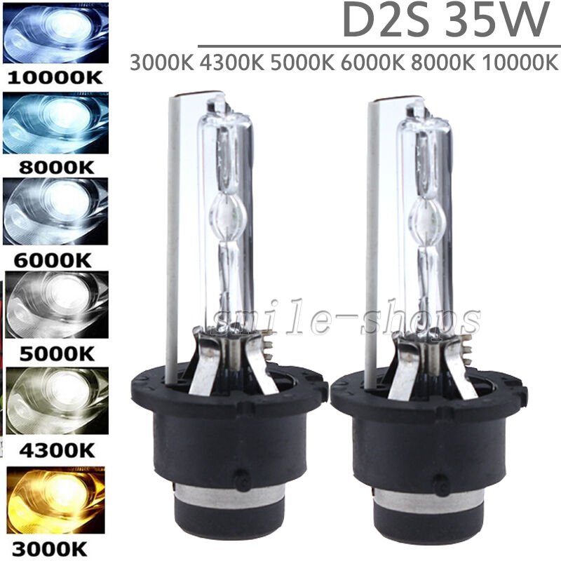 Pair - 35W D2S HID Bulbs Replace Factory HID Headlights 3K 4300K 5K 6K 8K 10K