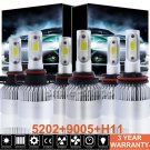 6 x 9005 H11 5202 LED Headlight Fog Light For Chevrolet Suburban Tahoe 2007-2014