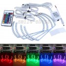 4pcs Multi-Color Angel Eyes LED RGB Headlight Halo Ring Kit For Chevy Silverado