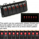 Waterproof 6 Gang Red LED Rocker Switch Panel Breaker For Car Boat Marine 12V