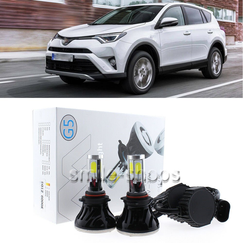 9012 80W LED Xenon White Bulbs Headlight Upgrade Kit For 2016-2017 Toyota RAV4