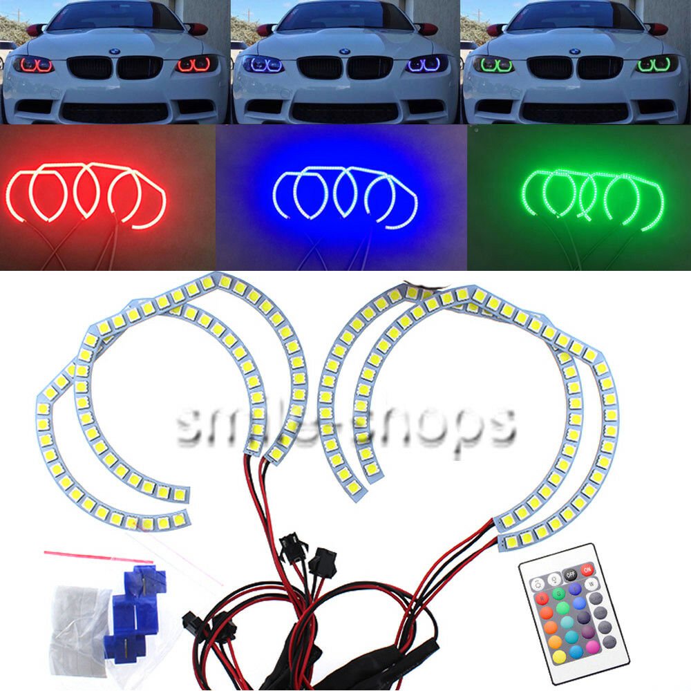 RGB Multi-Color LED Angel Eye Halo Rings DTM SMD Kit For BMW 07-10 E92 Coupe 2DR
