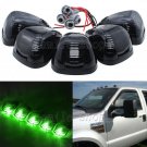 5 x Smoke Roof Light Cab Marker Cover + Green T10 LED Bulbs for Ford F250 F350