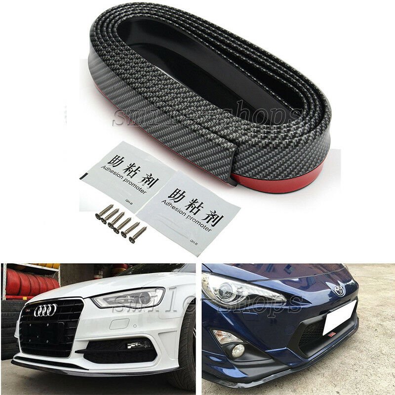 Front Bumper Lip Splitter Body Spoiler for Audi A3 A4 A6 A8 TT Carbon Fiber Look