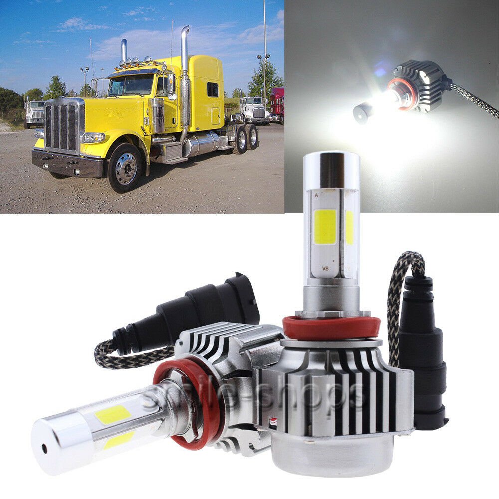 H11 120W LED HID Xenon Bulb Headlight Upgrade Kit For Peterbilt 388 389 Headlamp