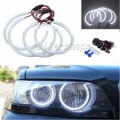 White Angel Eye Halo Rings Light Lamp LED For Headlight BMW E53 X5 1999-2004