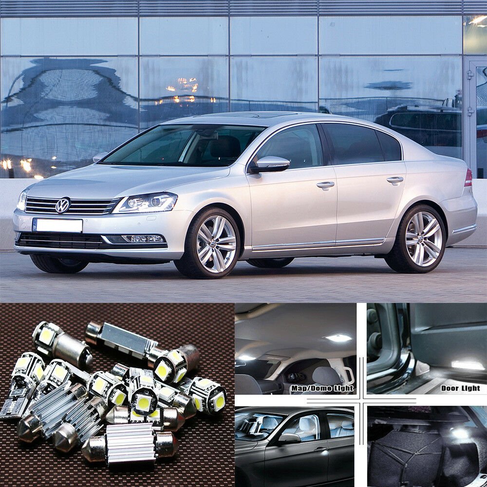 17pcs white Canbus Interior lamp LED Light package for VW Passat B7 sedan 12-15
