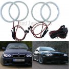 4 X White SMD Angel Eye Halo Rings For BMW E46 2D 325ci 330ci Coupe Convertible