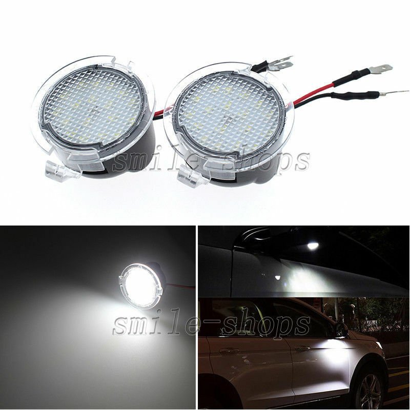 2x White Side Rear View Mirror Bottom Puddle Light Bulb Lamp For Ford Lincoln
