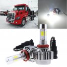 H11 Low Beam LED HID White Bulb Headlamp Kit For Freightliner Cascadia 2008-2017