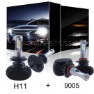 4pcs Combo H11 9005 LED Headlight Kit For Chevrolet Silverado 2500 3500 HD 07-18