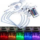 Multi-Color Angel Eyes LED RGB Headlight Halo Ring Kit For Chevy Silverado 07-13