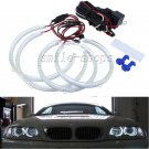 4pcs White SMD LED Angel Eyes Halo Ring Headlight Kit For 1999-2004 BMW E53 X5