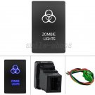 12V Push Switch Blue LED Etching Zombie Lights For Toyota - 1.28" x 0.87"