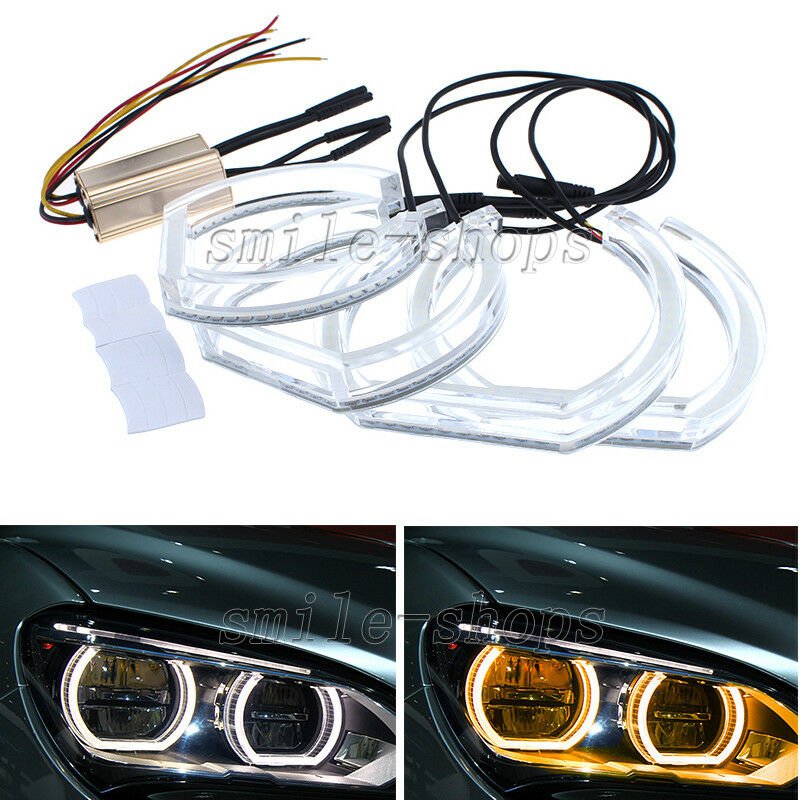 For E90 E91 Sedan Wagon LED Angel Eyes Halo Rigns Crystal DTM Style Dual Colors