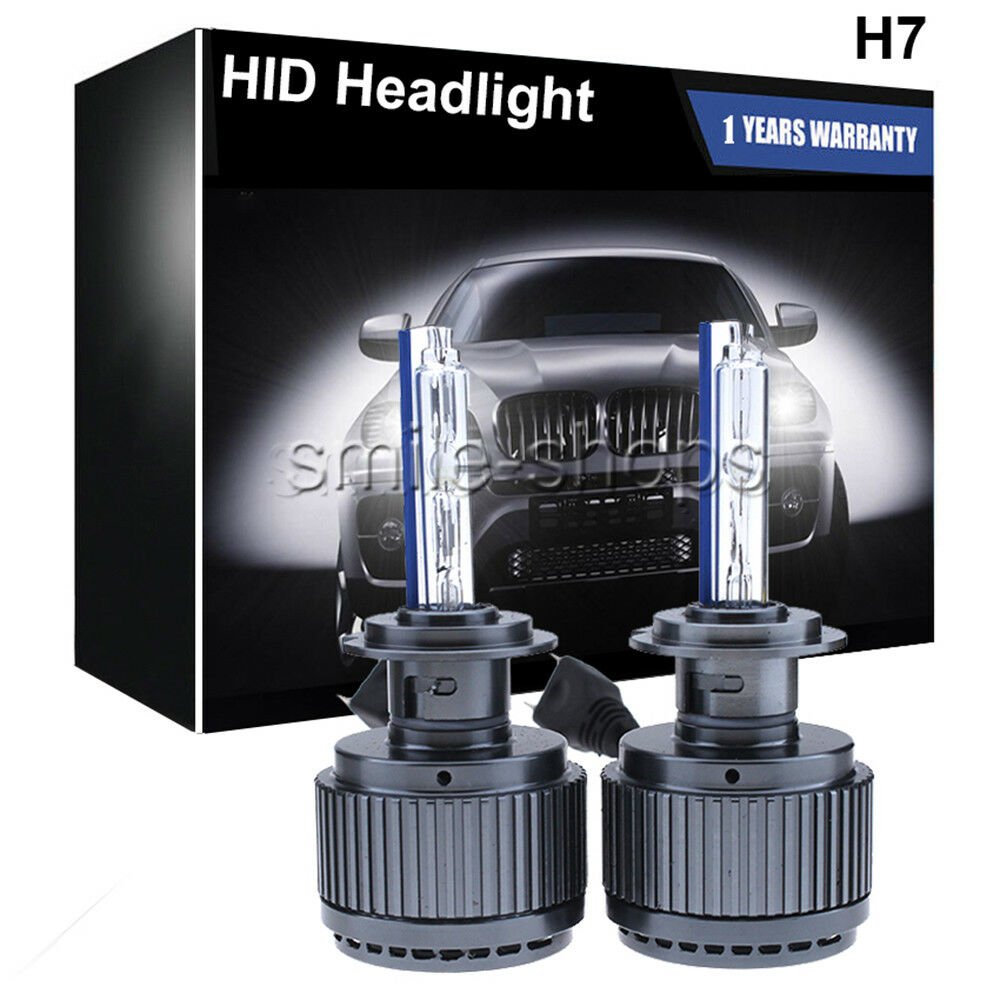 DC 35W H7 HID Headlight Kit High or Low Light Bulb ice blue Car Waterproof 2PCS