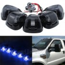 5 x Smoke Roof Light Cab Marker Cover + Blue T10 LED Bulbs for Ford F250 F350