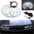 4pcs White SMD LED Angel Eyes Halo Ring Lights Bright For BMW E36 E38 E39 E46
