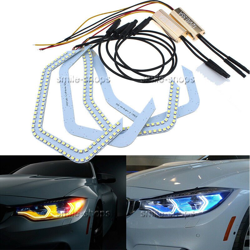 Switchback White Amber LED SMD Angel Eyes Kit For BMW M3 M4 M5 F30 F32 F80 E90