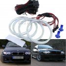 White Angel Eye Halo Rings Kit For BMW E46 3 Series 2D 2 Door Coupe 2DR Facelift