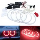 4x Red CCFL Halo Rings Angel Eyes Light For BMW E36 E38 E39 E46 3 5 7 131mmx4