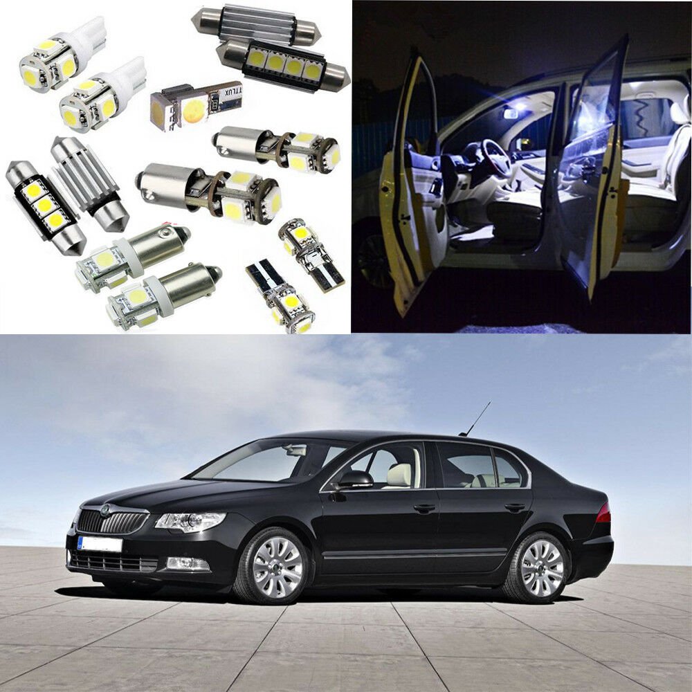 21&Atilde;�white Canbus for Skoda Superb Interior lamp LED Light package kit 2009-2014