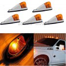 5pcs Universal Teardrop Style Amber Cab Roof Clearance Marker Lights For Truck