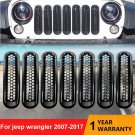 For 2007-2017 Jeep Wrangler JK Black Front Grille Bezel Mesh Insert Trim Cover