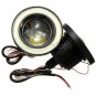 Pair 3.5" Projector Car LED Fog Light Headlight White COB Angle Eyes Halo Ring