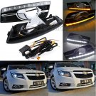 2pc For Chevrolet Cruze 2009-2013 LED Daytime Running Light DRL With Turn Signal