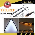 Universal LED Knight Rider Strip Light White Arrow Flasher DRL Turn Signal Amber