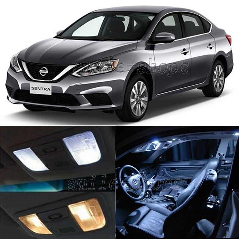 8pcs White Reverse + Tag + Interior LED Lights Fit For 2013-2017 Nissan Sentra
