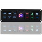 12V Car Marine Boat 6-Gang Laser Waterproof Circuit Rocker Switch Panel Breaker