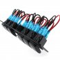 12V Car Marine Boat 6-Gang Laser Waterproof Circuit Rocker Switch Panel Breaker