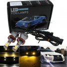 2pcs Switchback White & Amber H11 H9 H8 LED COB Fog Driving Lamp DRL Turn Signal
