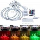 4 x Multi-Color RGB LED Angel Eye Halo Ring For BMW E39 E46 3 5 Series Headlight